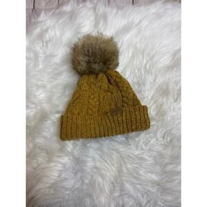 Pendleton Winter Cable Knit Hat Wool Blend Harvest Yellow Brown Unisex OS